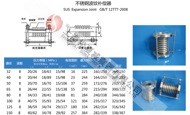 316L不銹鋼波紋補償器